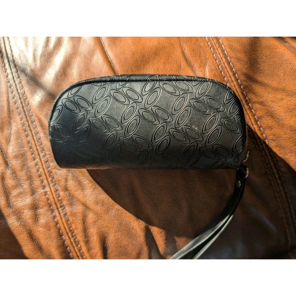 Oakley Sunglasses Case Only Black All Over Logo Zipper Soft Shell Pouch w/Strap